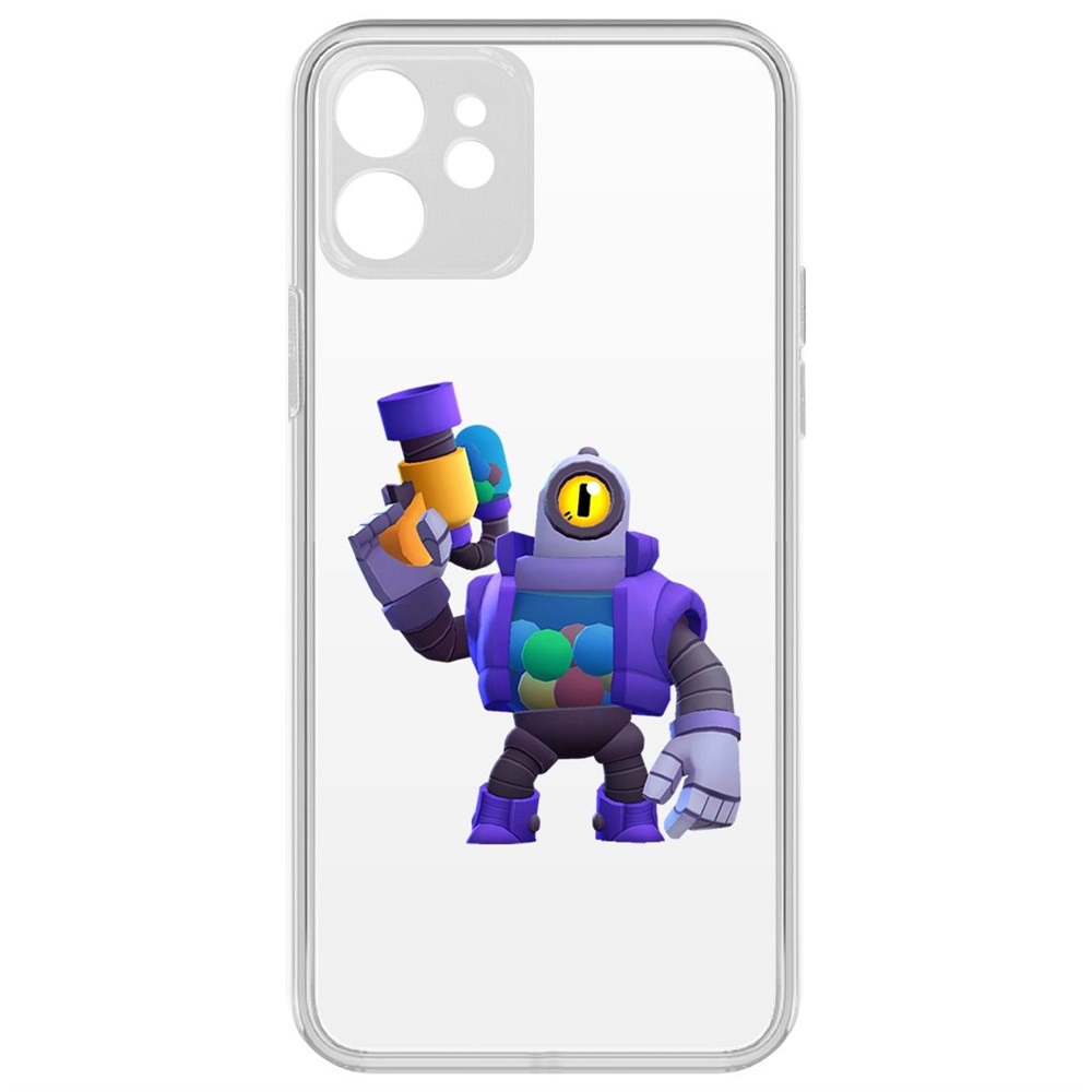 

Чехол-накладка Krutoff Clear Case Brawl Stars-Рико для iPhone 12 с защитой камеры