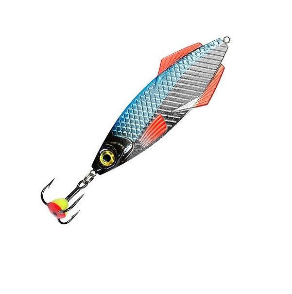 Блесна для рыбалки зимняя AQUA КАРЕЛИЯ NEW 8,0g, цвет 01 (серебро, синий флюр) 1 штука