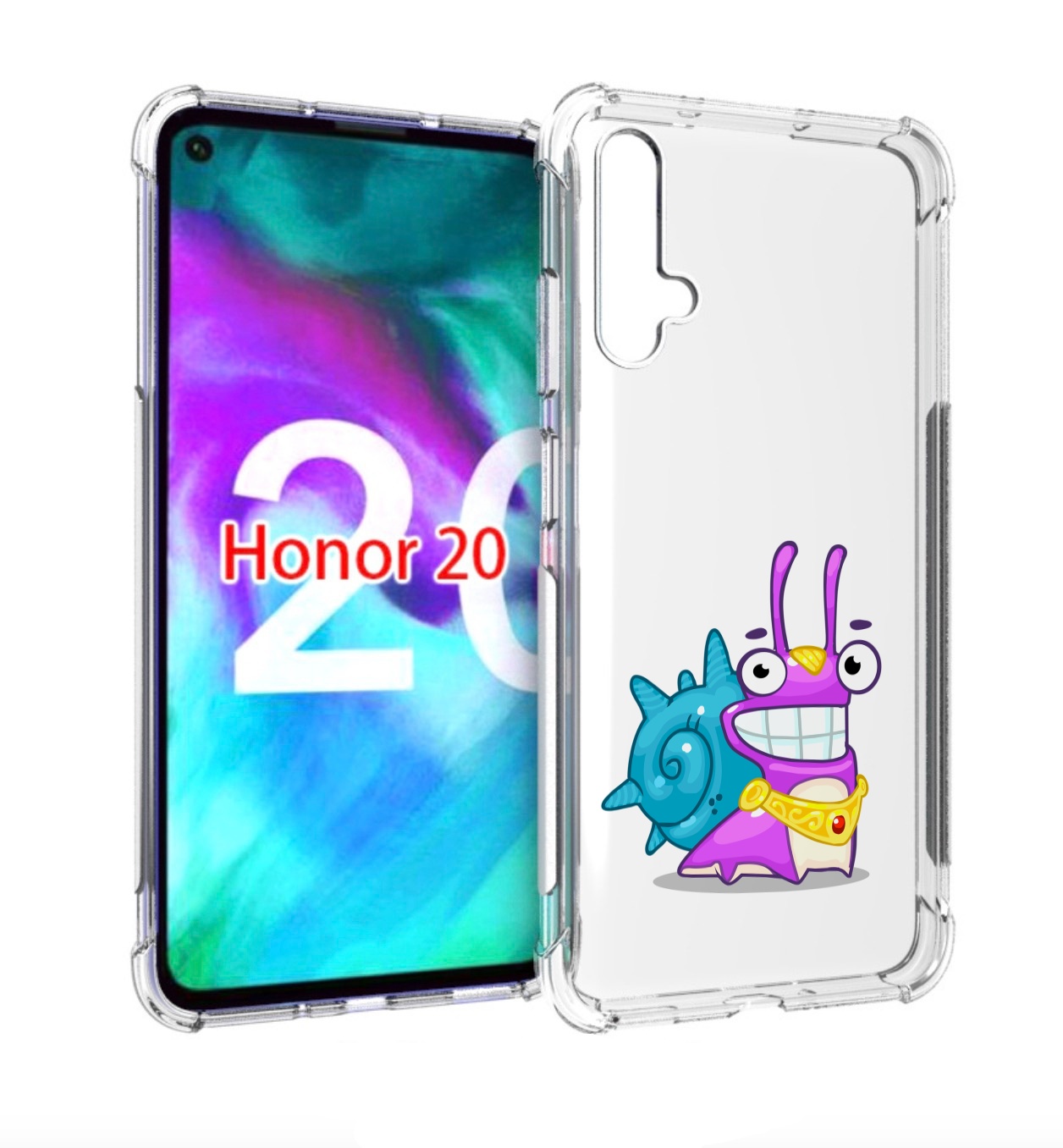

Чехол бампер MyPads улитка-принц для Honor 20, Прозрачный, Tocco