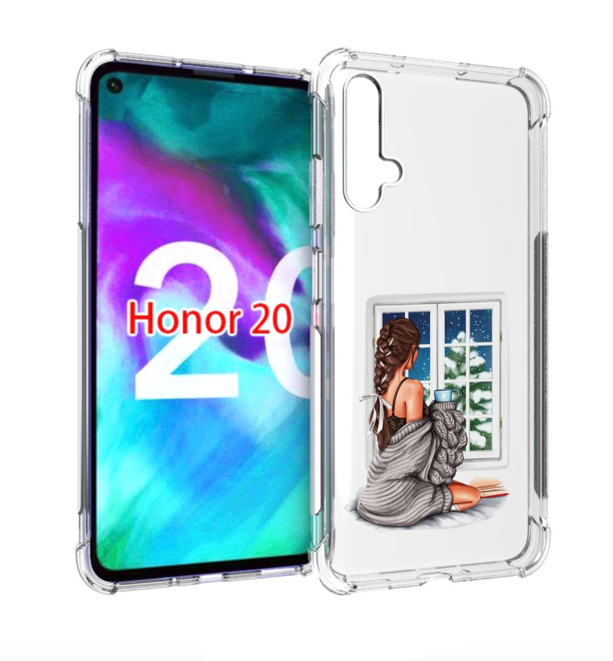 

Чехол бампер MyPads уютное-зимнее-окно женский для Honor, Прозрачный, Tocco