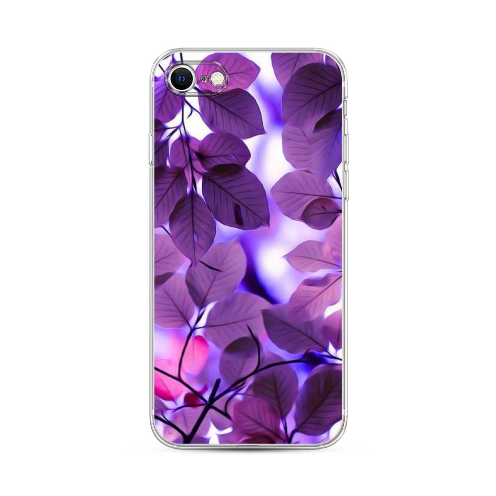 

Чехол на Apple iPhone 7 "Сиреневые листики", Фиолетовый;голубой, 14850-2