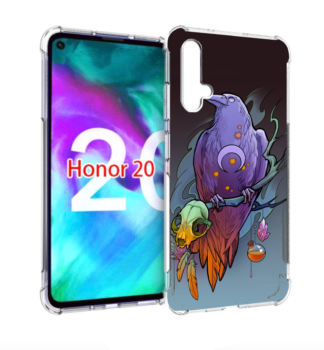 

Чехол бампер MyPads фиолетовый ворон на ветке для Honor 2, Прозрачный, Tocco