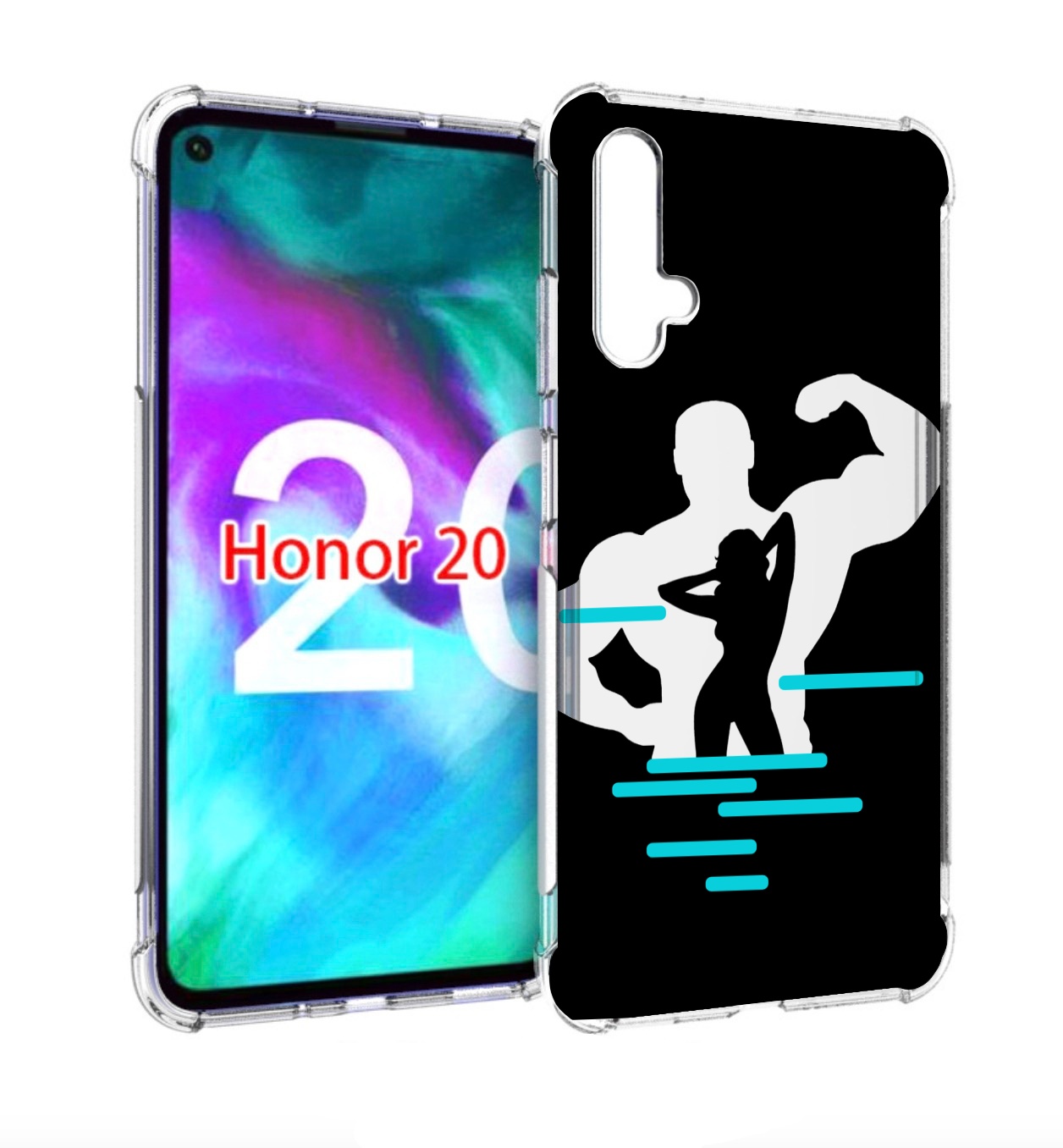 

Чехол бампер MyPads фитнес-тренировка для Honor 20, Прозрачный, Tocco