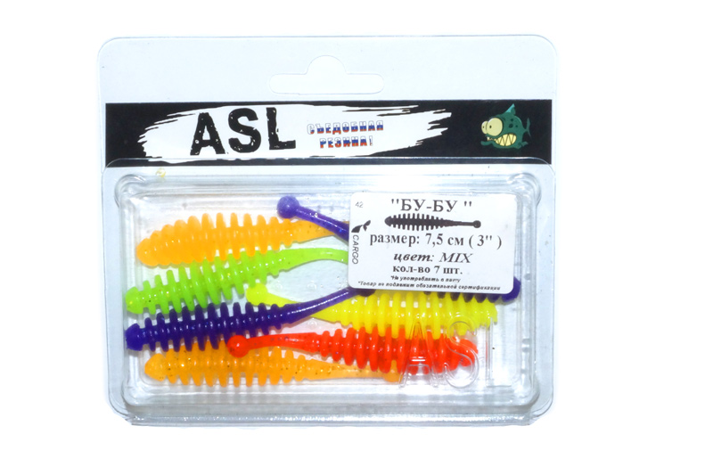 

Силиконовая приманка ASL Бу-Бу цв. mix 3 L-5см 10шт/уп, Бу-бу