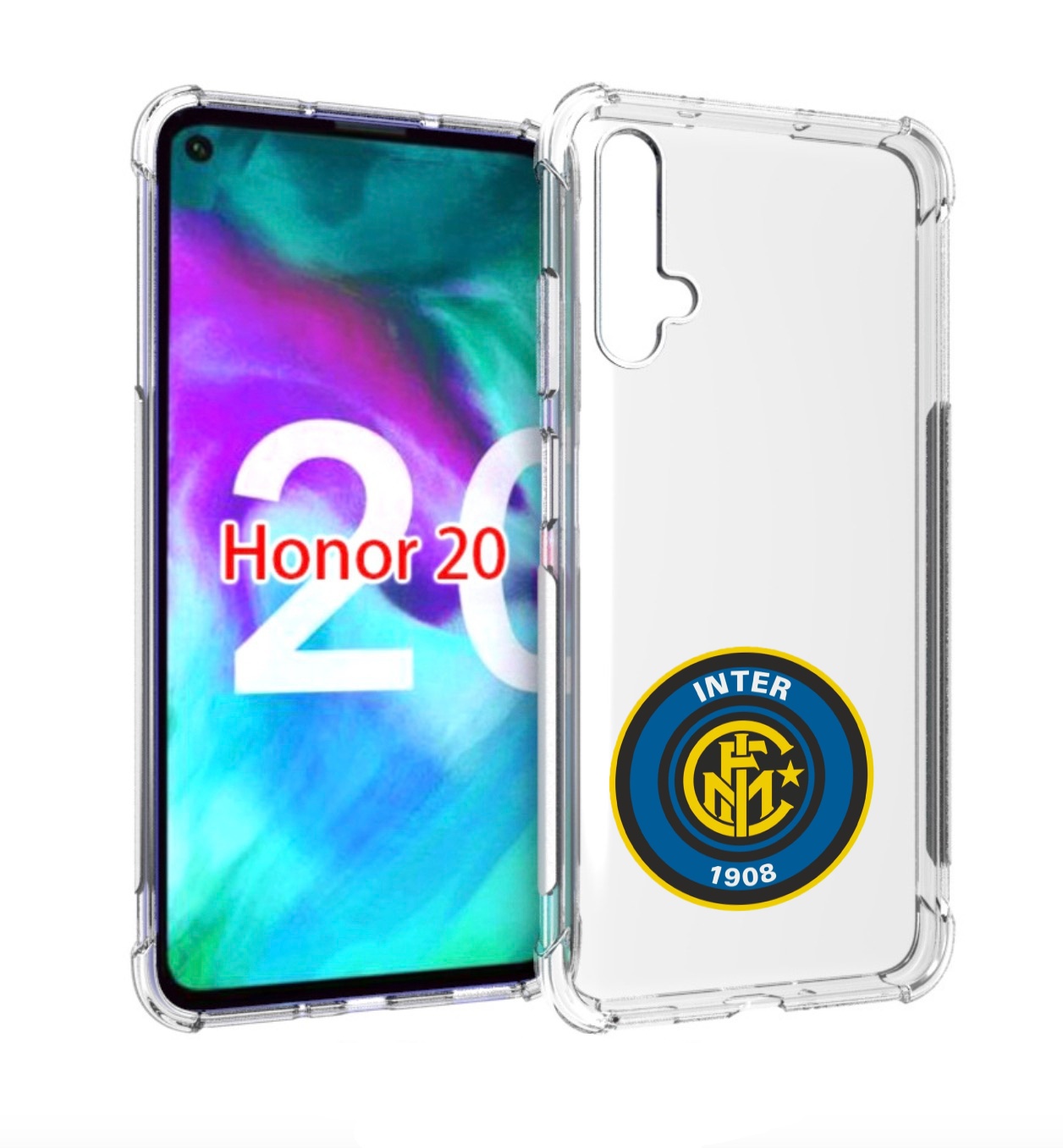 

Чехол бампер MyPads фк интер мужской для Honor 20, Прозрачный, Tocco