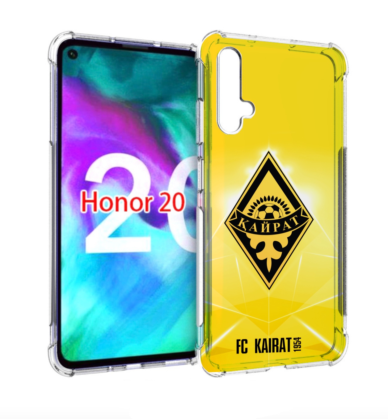 

Чехол бампер MyPads фк каират алматы для Honor 20, Прозрачный, Tocco