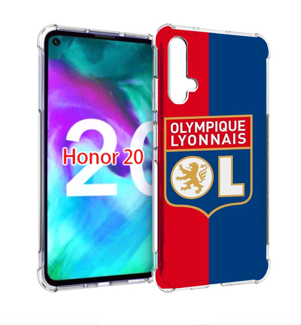 

Чехол бампер MyPads фк лион эмблема для Honor 20, Прозрачный, Tocco