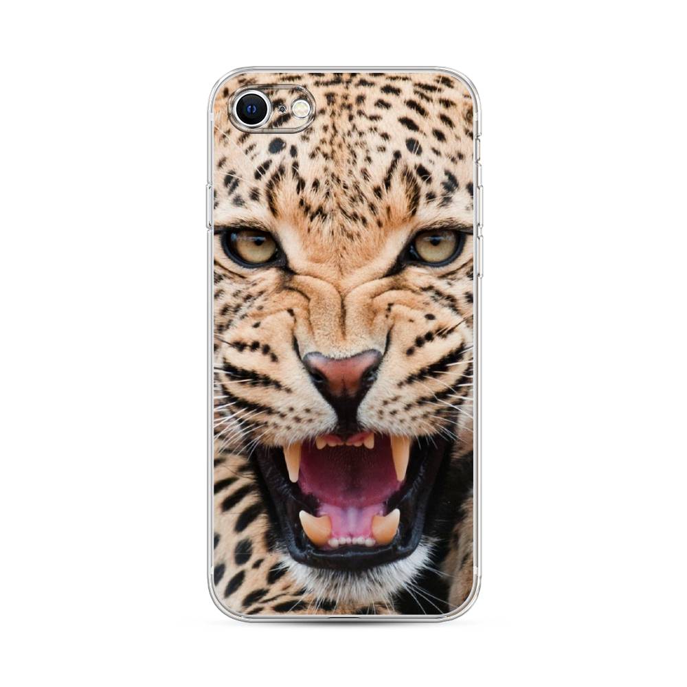 

Чехол на Apple iPhone 7 "Леопард 3d", Бежевый;черный, 14850-6