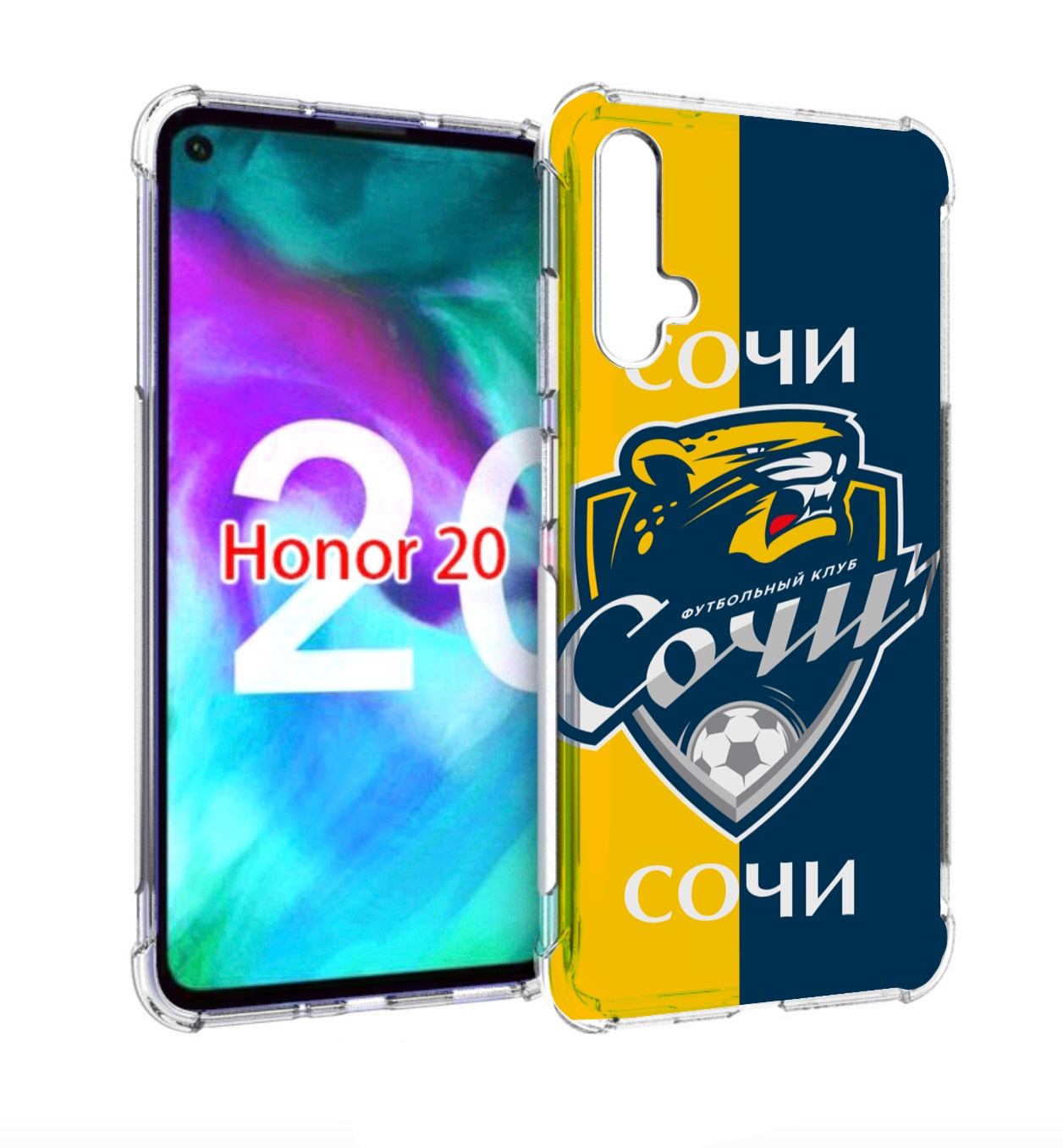 

Чехол бампер MyPads фк сочи для Honor 20, Прозрачный, Tocco