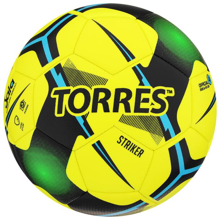 

Мяч футзальный TORRES Futsal Striker, 4, 30 панелей, TPU, 3 подкладочных слоя, жёлтый, Желтый;черный