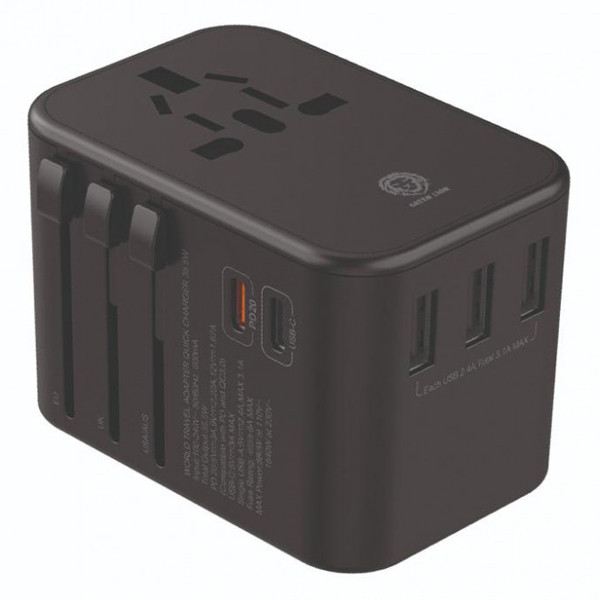 Сетевое зарядное устройство Green Lion lightning - usb 2xUSB Type-C, 3xUSB 5 А черный