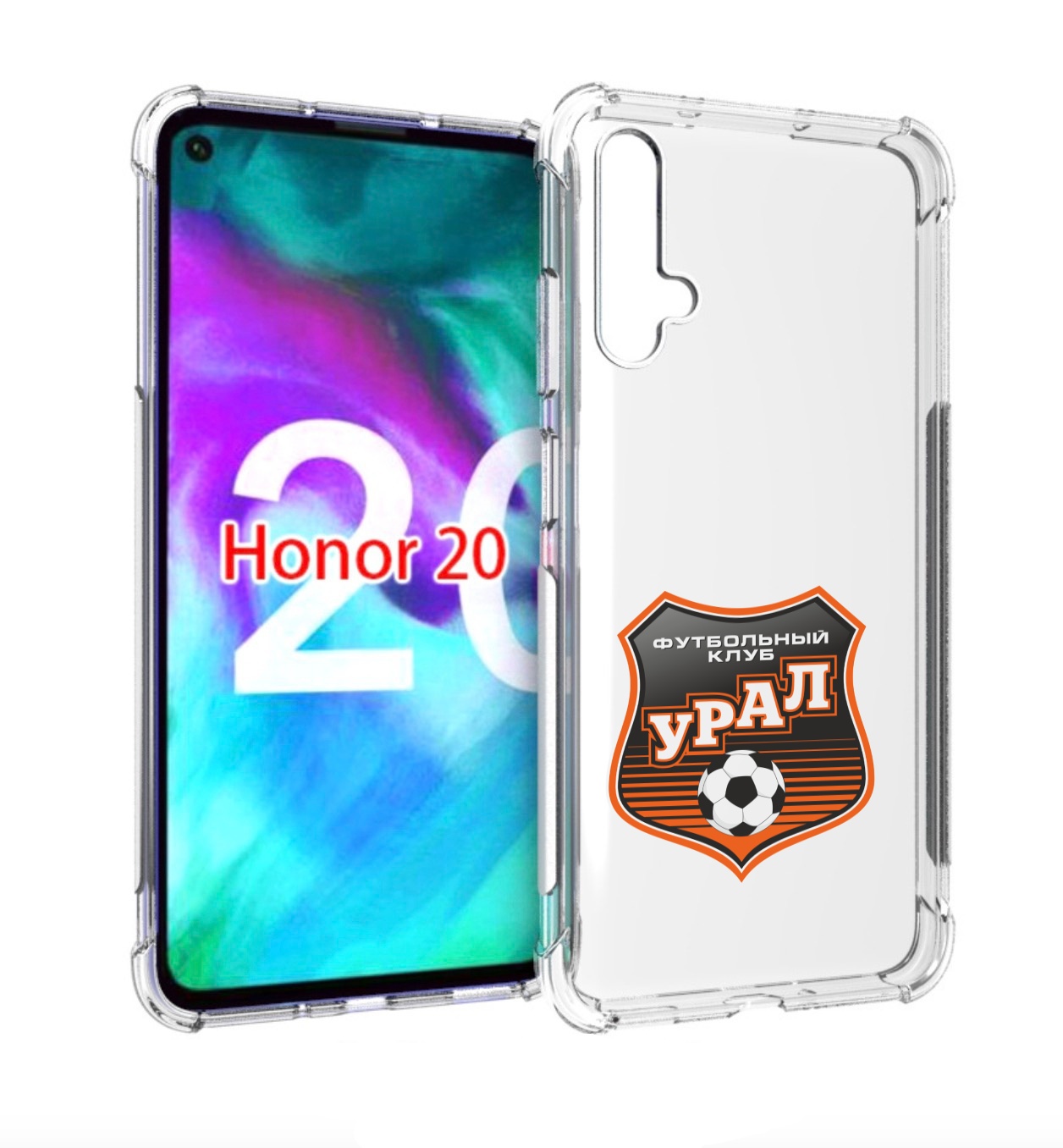 

Чехол бампер MyPads фк урал мужской для Honor 20, Прозрачный, Tocco