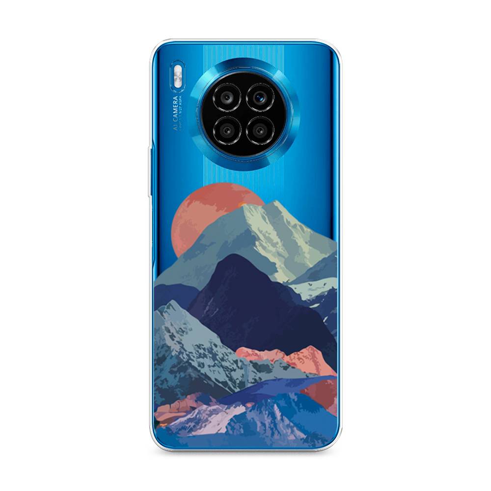 

Чехол на Huawei Nova 8i "Закат в снежных горах", Красный;серый;голубой, 6106450-2