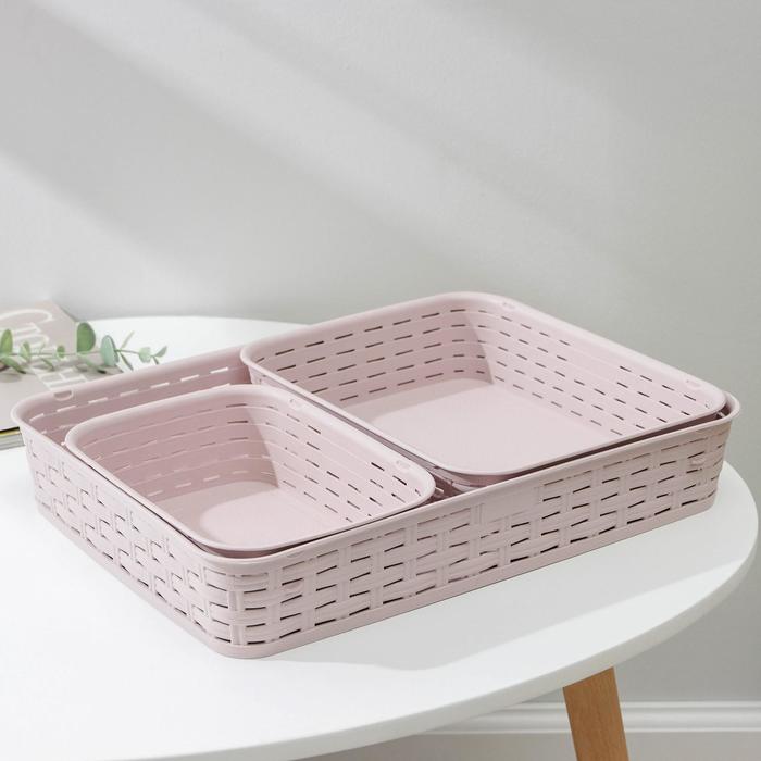 

Plast'ART Набор корзин для хранения, 3 шт, цвет МИКС