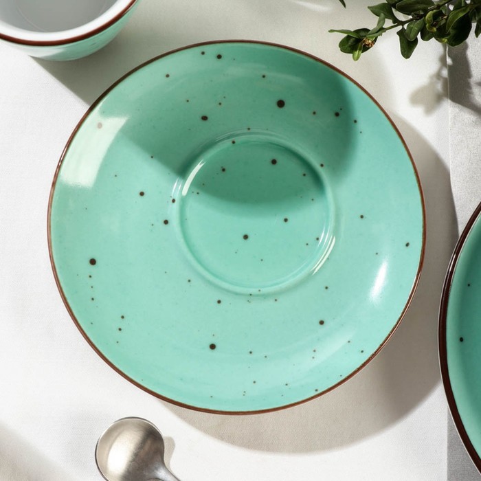 

Porvasal Блюдце DOTS menta, d=16 см, Голубой