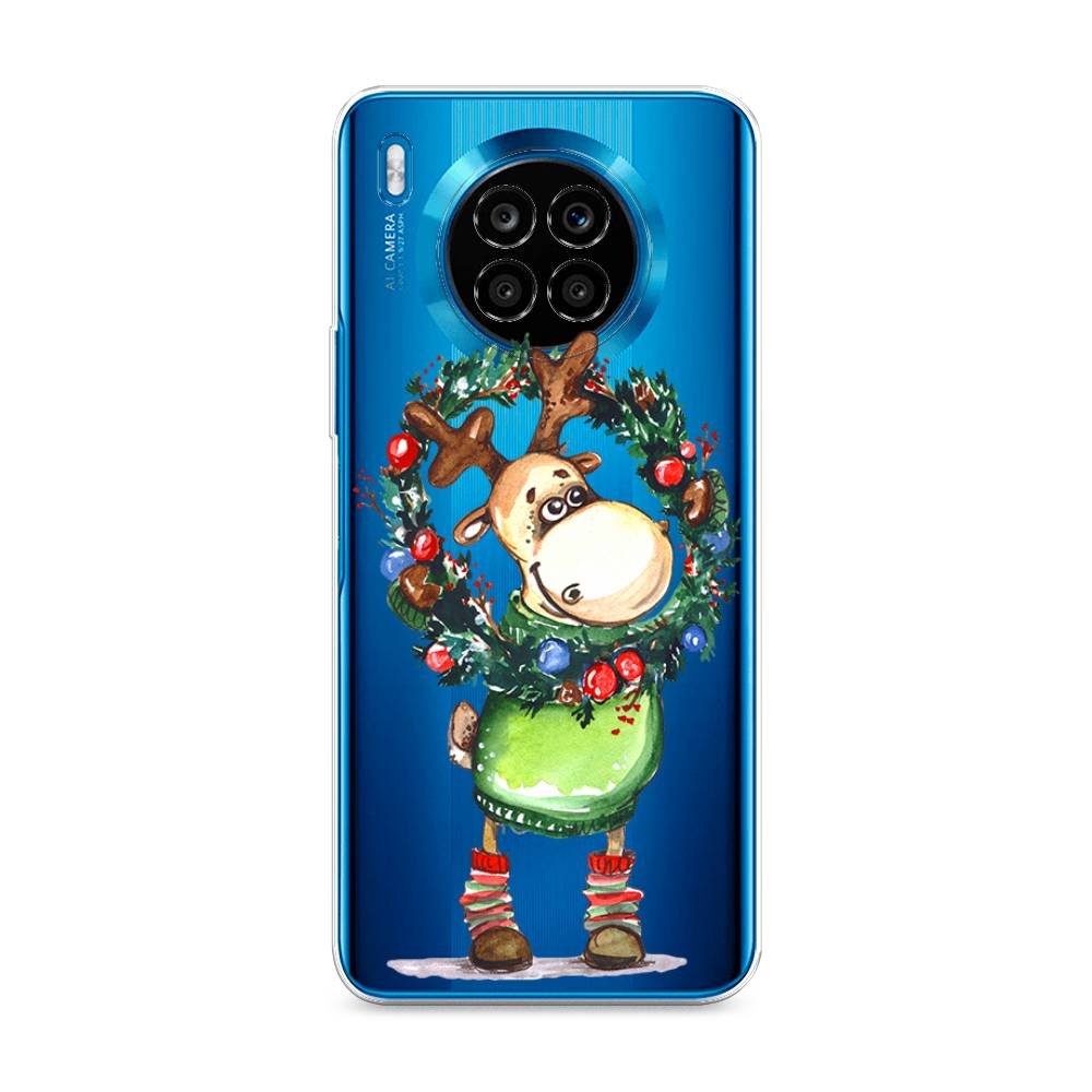 

Чехол на Huawei Nova 8i "Олень с новогодним венком", 6106450-4