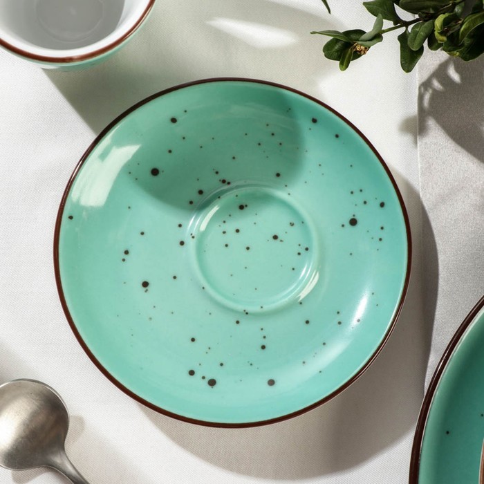 

Porvasal Блюдце кофейное DOTS menta, d=11,5 см, Голубой