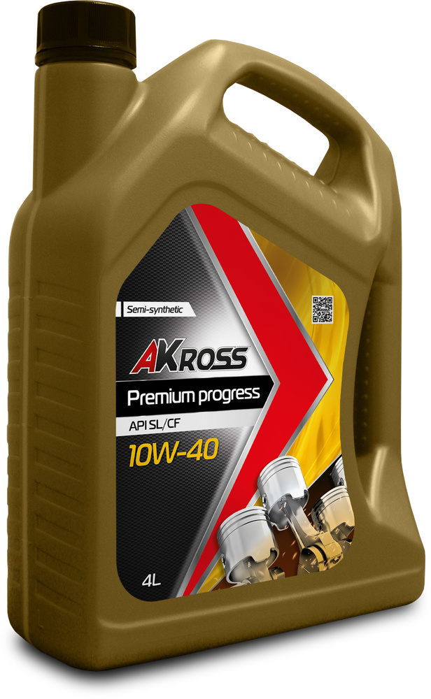 фото Моторное масло akross 10w-40 premium progress sl/cf 4 л (бензин)