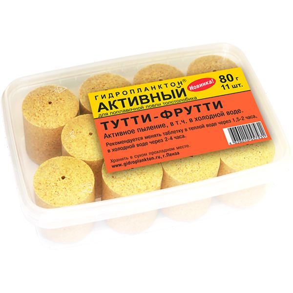 

Технопланктон Гидропланктон Активный 80 г Тутти-Фрутти 11 шт в контейнере, Разноцветный, Активный