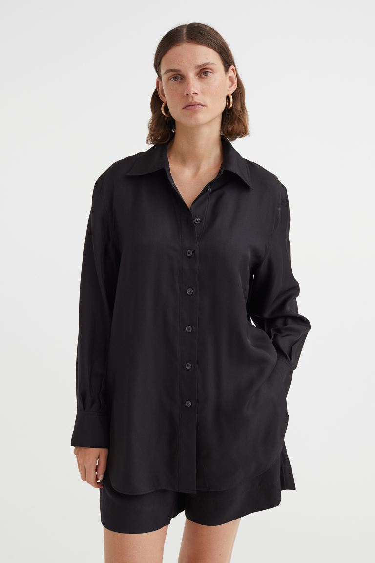 

Рубашка женская H&M 1072519002 черная S (доставка из-за рубежа), 1072519002