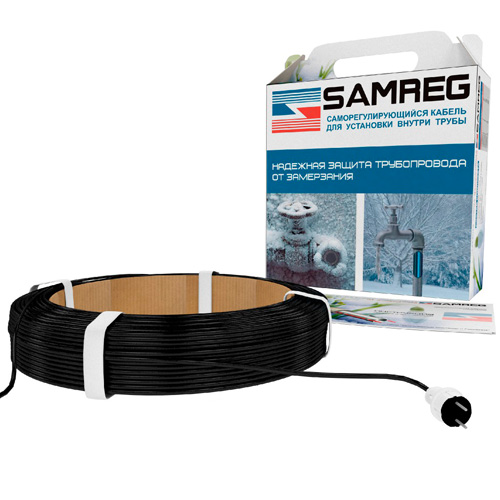Кабель греющий SAMREG 17Вт/пог.м ( 2метра, комплект с устройством ввода кабеля в трубу)