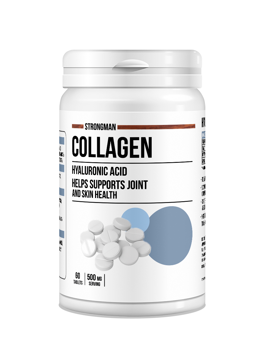 Коллаген StrongMan Говяжий 500мг 60 таблеток