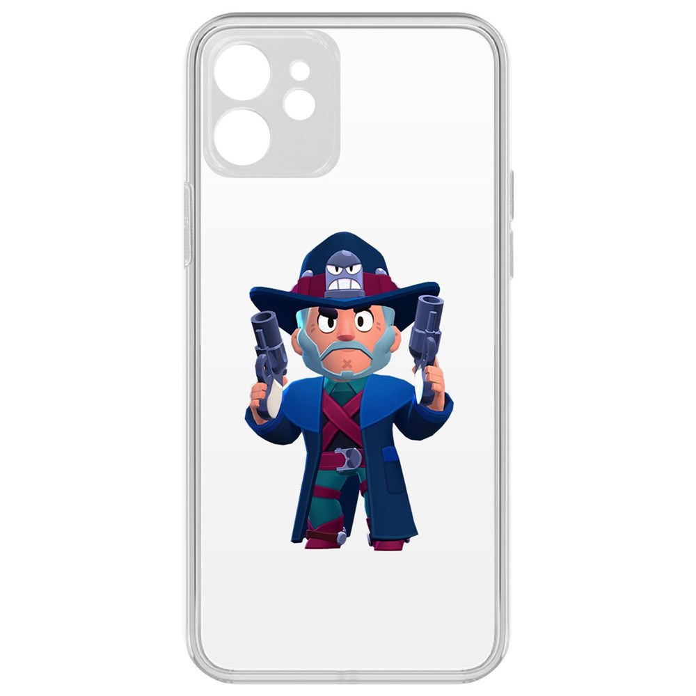 

Чехол-накладка Krutoff Clear Case Brawl Stars-Стрелок Кольт для iPhone 12 с защитой камеры