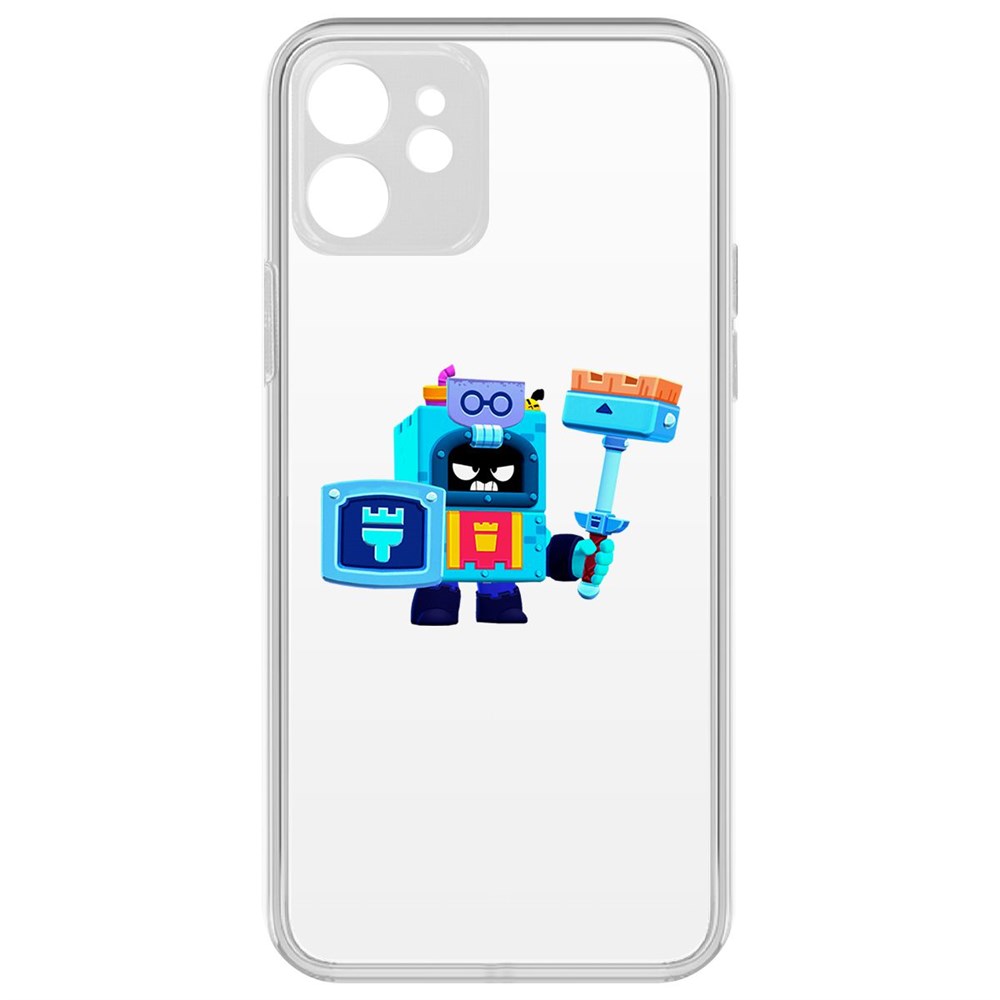 

Чехол-накладка Krutoff Clear Case Brawl Stars-Эш для iPhone 12 с защитой камеры