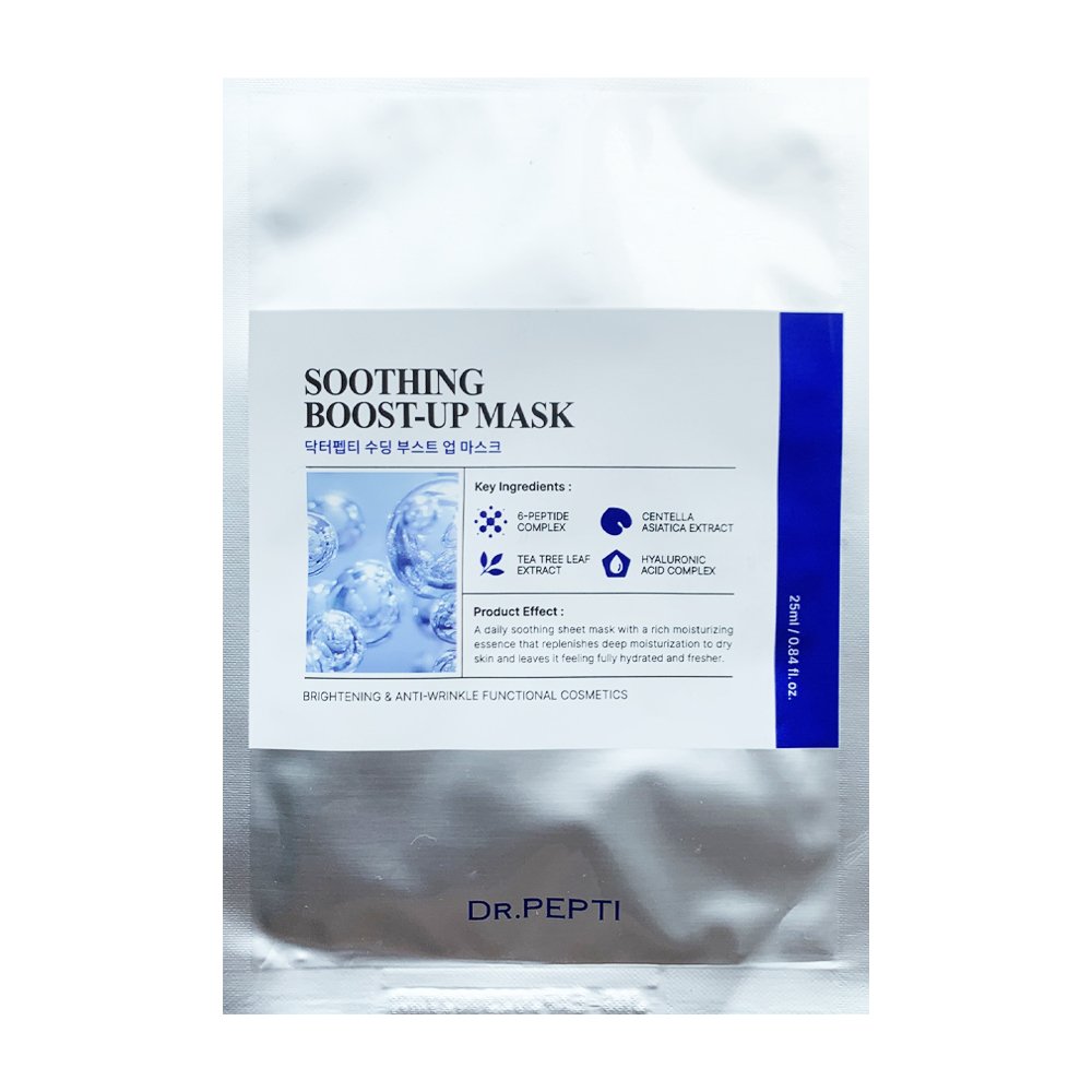 Тканевая маска Dr. Pepti+ Успокаивающая  Soothing Boost Up Mask 25 мл уплотняющая кристалл маска с экстрактом хлопка invigo volume boost