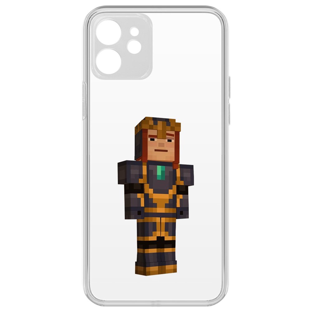 

Чехол-накладка Krutoff Clear Case Minecraft-Петра для iPhone 12 с защитой камеры