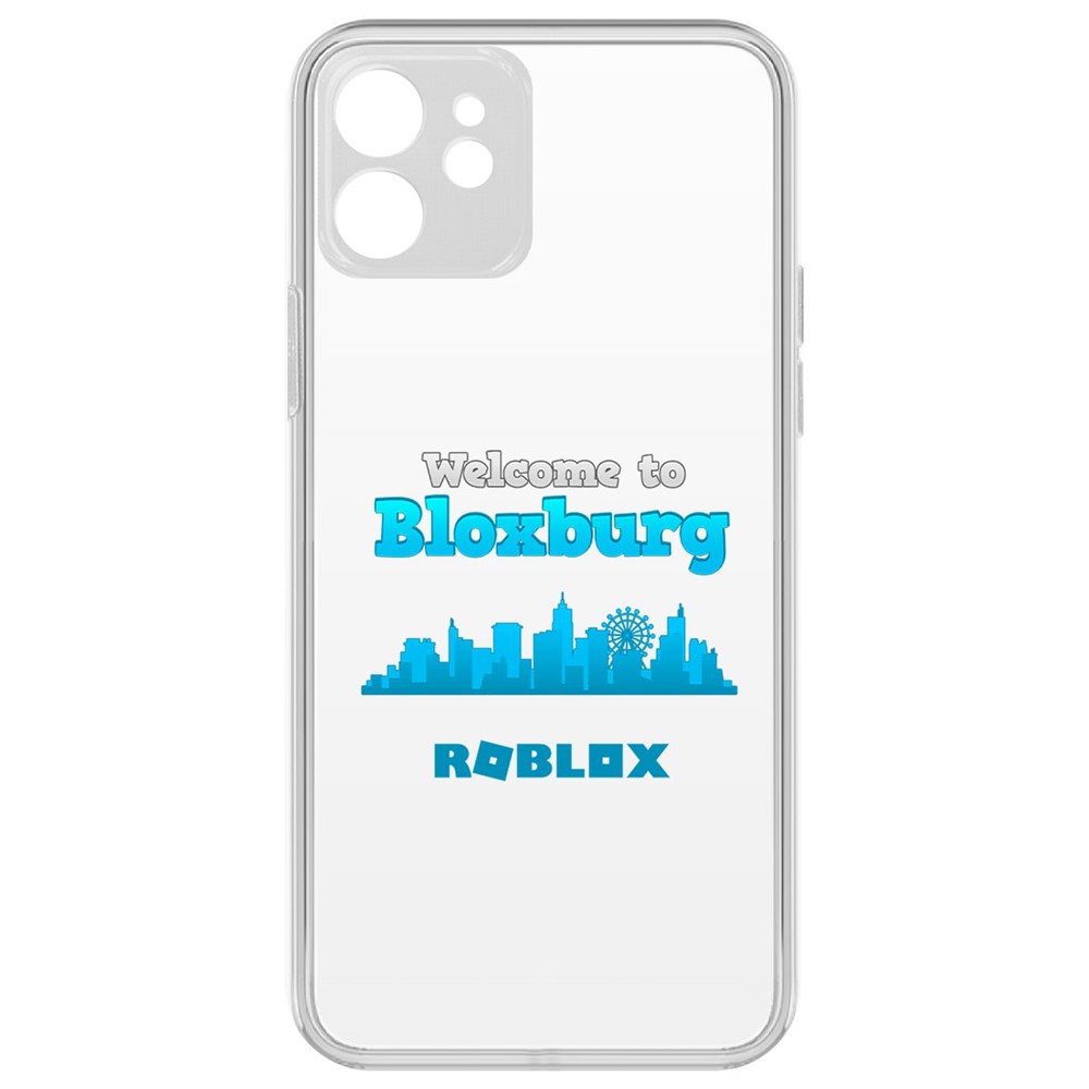 

Чехол-накладка Krutoff Clear Case Roblox-Блоксбург для iPhone 12 с защитой камеры, Прозрачный