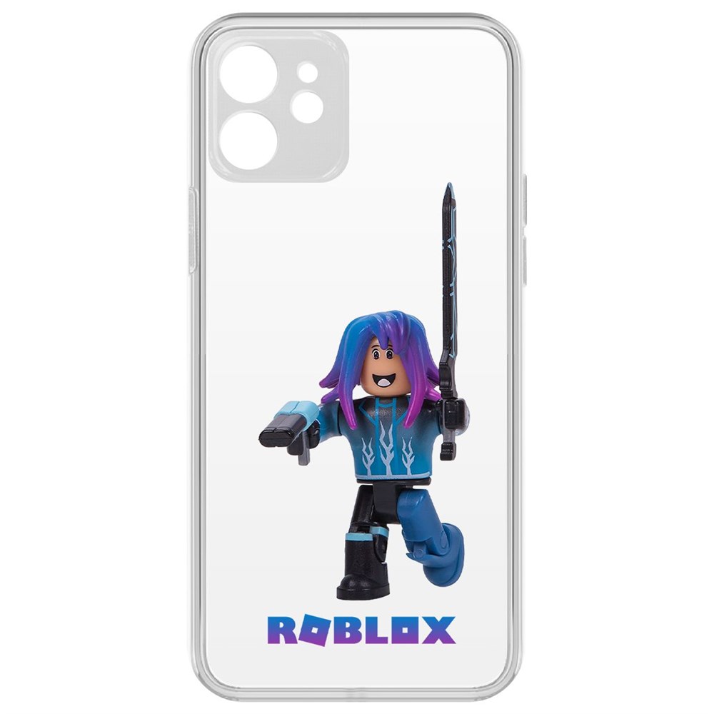 

Чехол-накладка Krutoff Clear Case Roblox-Паркурщик для iPhone 12 с защитой камеры, Прозрачный