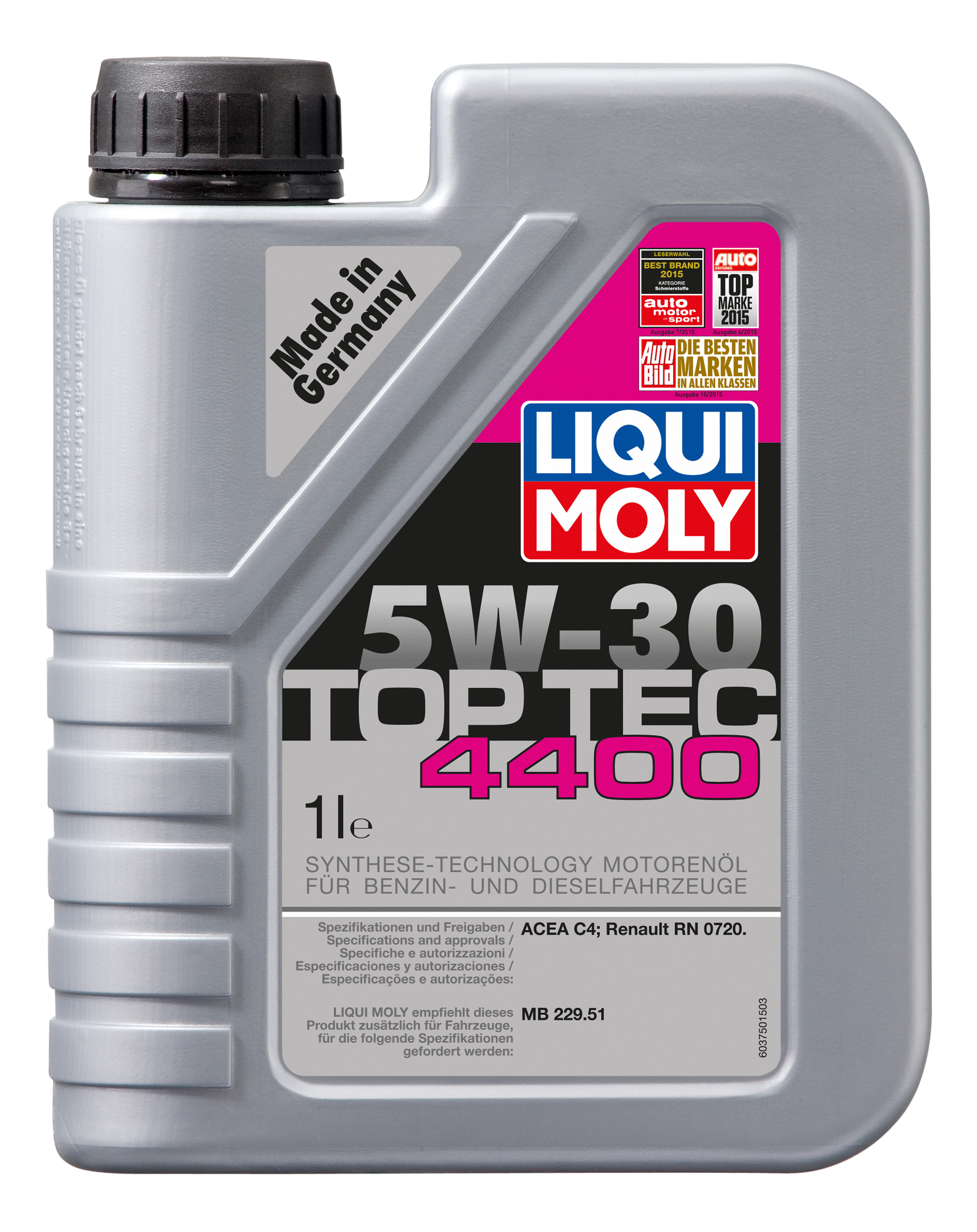 Моторное масло LIQUI MOLY синтетическое Top Tec 4400 5W30 1л