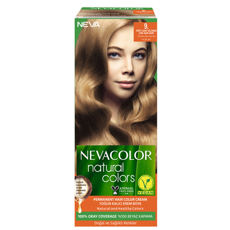 Крем-краска для волос Neva Natural Colors 9 Блондин очень светлый стойкая крем краска для волос neva natural colors 7 3 карамельный русый 2 шт