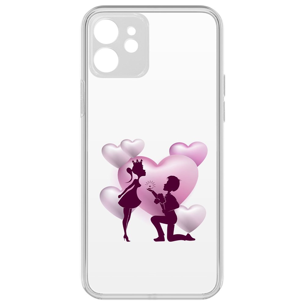 

Чехол-накладка Krutoff Clear Case Будь моей для iPhone 12 с защитой камеры, Прозрачный