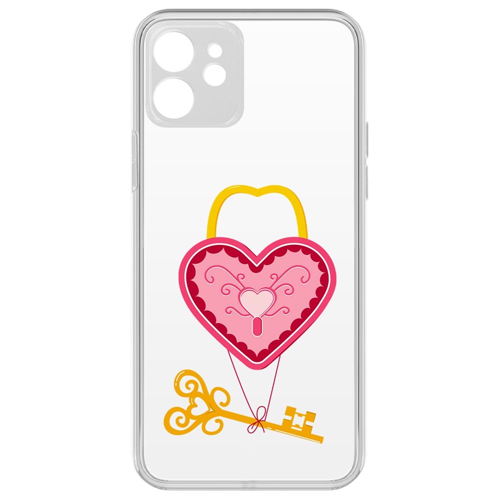 

Чехол-накладка Krutoff Clear Case Ключ от сердца для iPhone 12 с защитой камеры