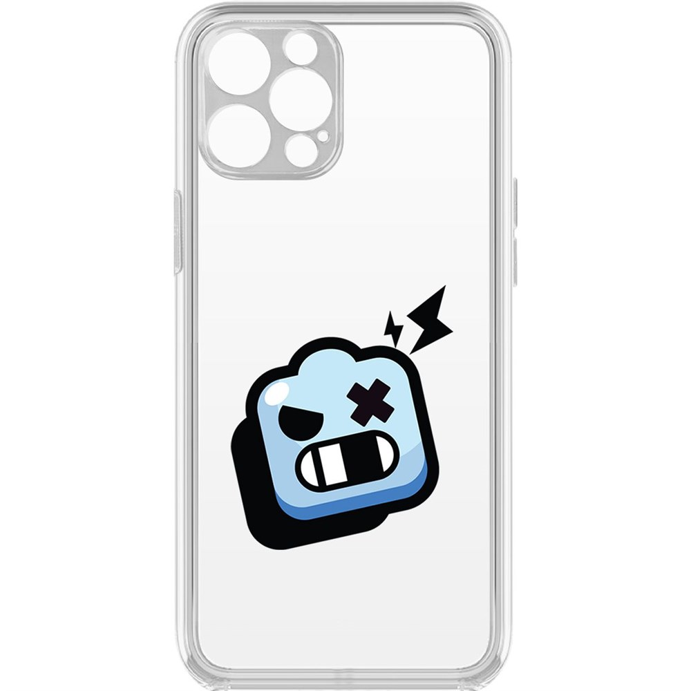 фото Чехол-накладка krutoff clear case brawl stars-роборубка для iphone 12 pro с защитой камеры