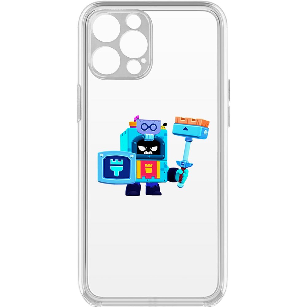 

Чехол-накладка Krutoff Clear Case Brawl Stars-Эш для iPhone 12 Pro с защитой камеры