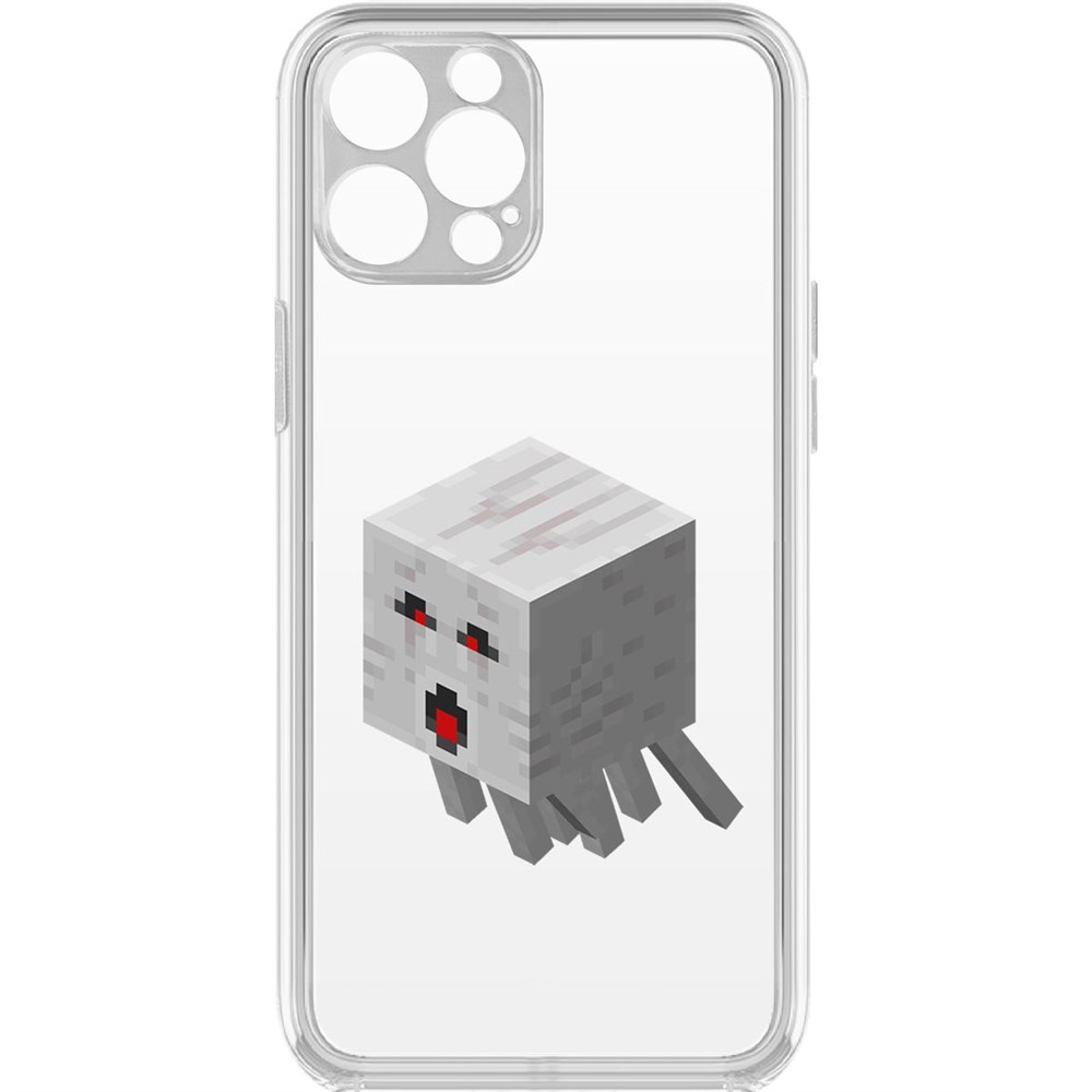 

Чехол-накладка Krutoff Clear Case Minecraft-Гаст для iPhone 12 Pro с защитой камеры, Прозрачный