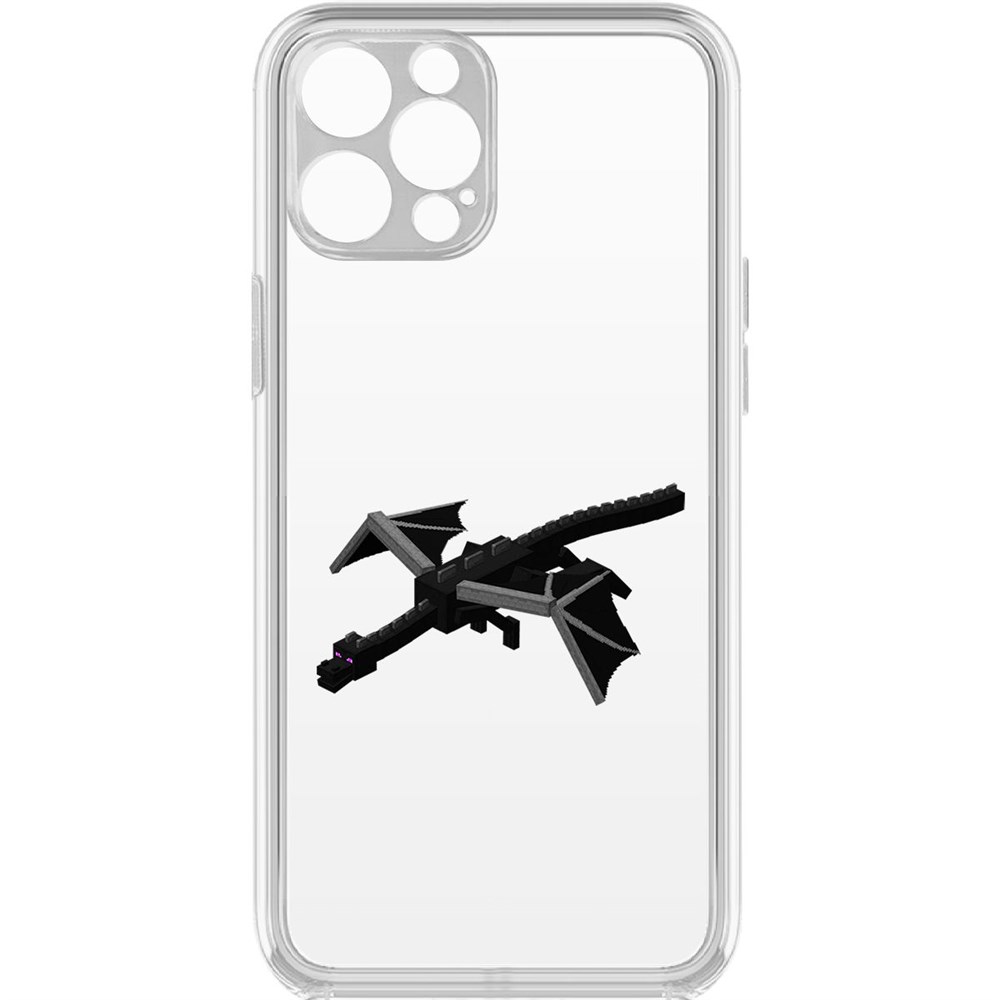 фото Чехол-накладка krutoff clear case minecraft-дракон края для iphone 12 pro с защитой камеры