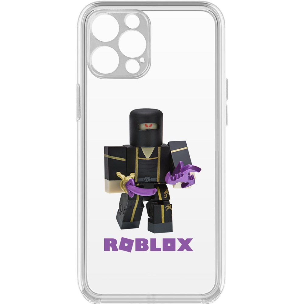 

Чехол-накладка Krutoff Clear Case Roblox-Ниндзя Ассасин для iPhone 12 Pro с защитой камеры, Прозрачный