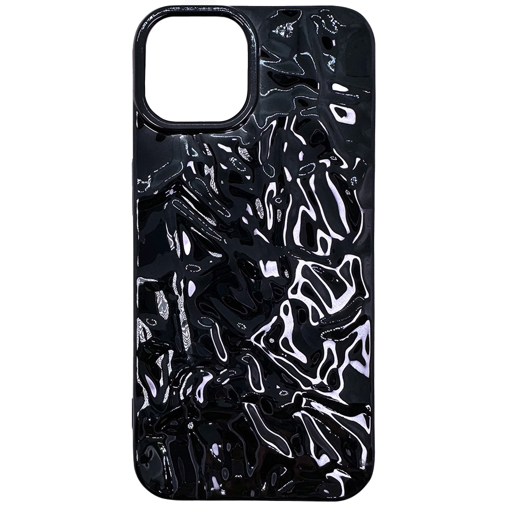 

Силиконовый чехол с текстурой фольги для iPhone 14 Plus, iGrape (Черный), Чехол