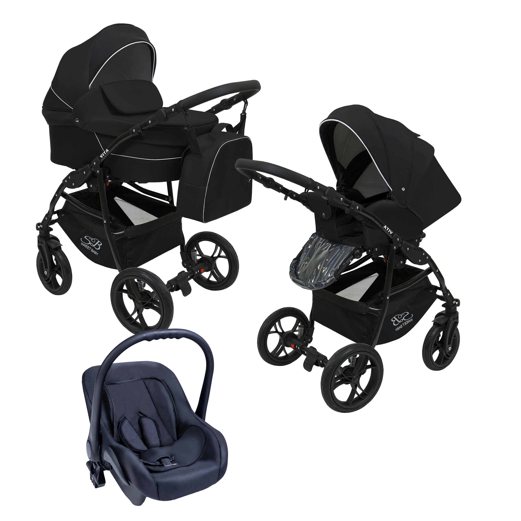 фото Коляска sweet baby 3в1 vita black, 426830