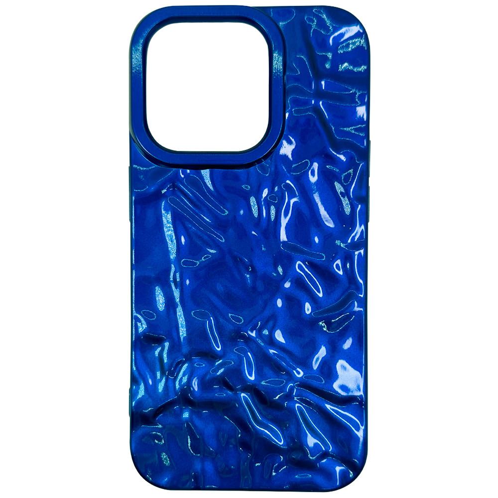 

Силиконовый чехол с текстурой фольги для iPhone 14 Pro, iGrape (Синий), Чехол
