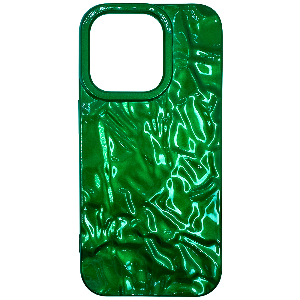 

Силиконовый чехол с текстурой фольги для iPhone 14 Pro, iGrape (Зеленый), Чехол