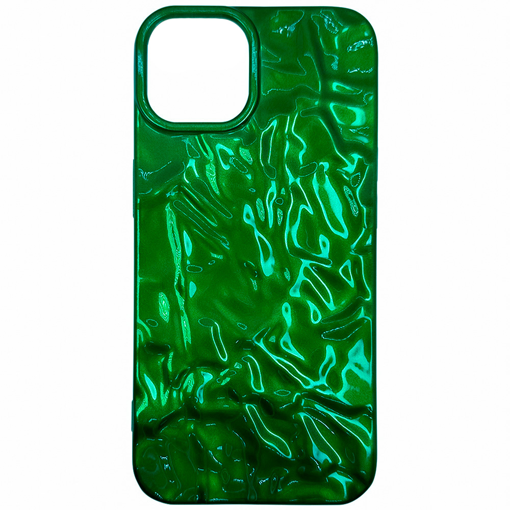 

Силиконовый чехол с текстурой фольги для iPhone 14, iGrape (Зеленый), Чехол
