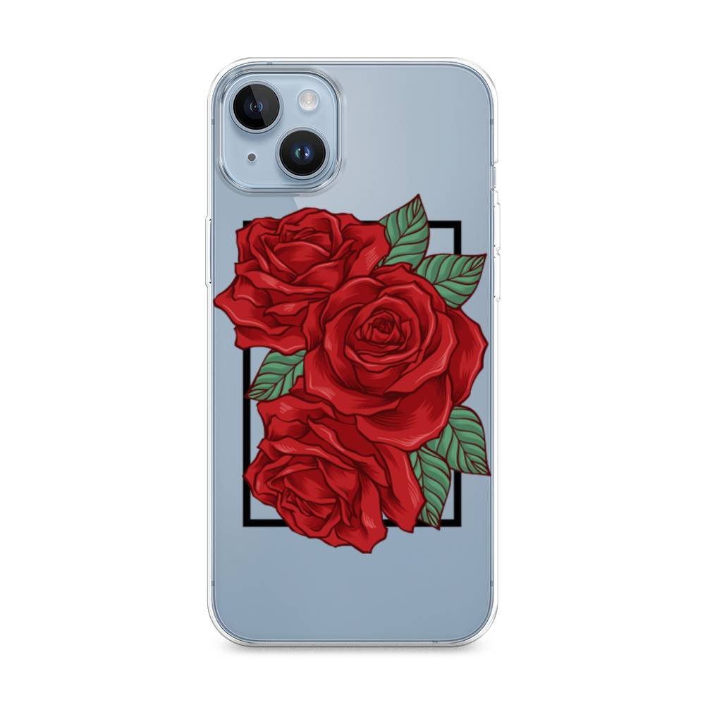

Чехол на Apple iPhone 14 Plus "Три алые розы", Красный, 15350-2