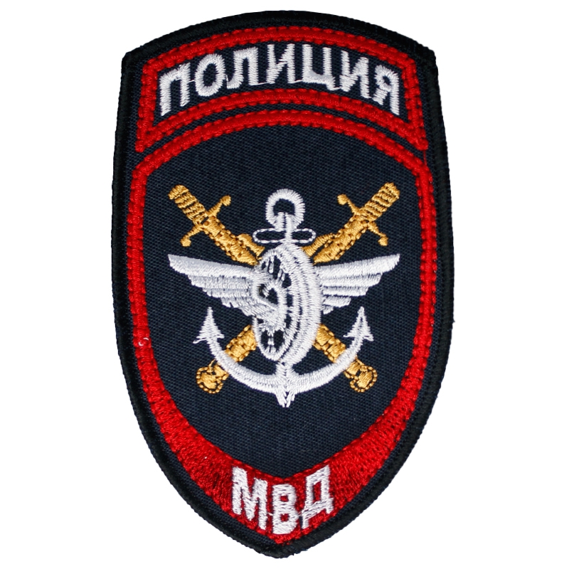 

ТМ ВЗ Шеврон вышитый Полиция транспортная (белая нить)