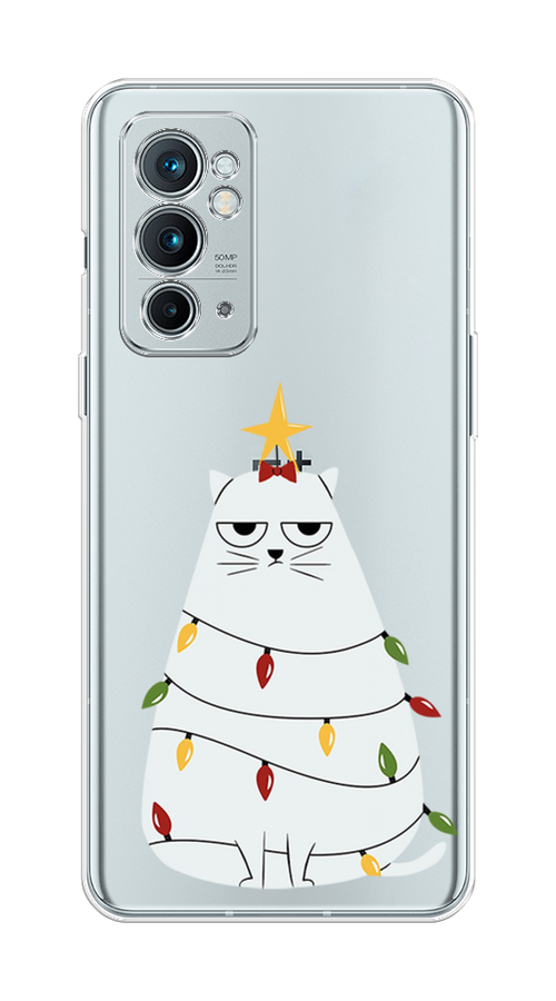 

Чехол на OnePlus 9RT "Котик в гирлянде", Белый;красный;желтый, 152050-1