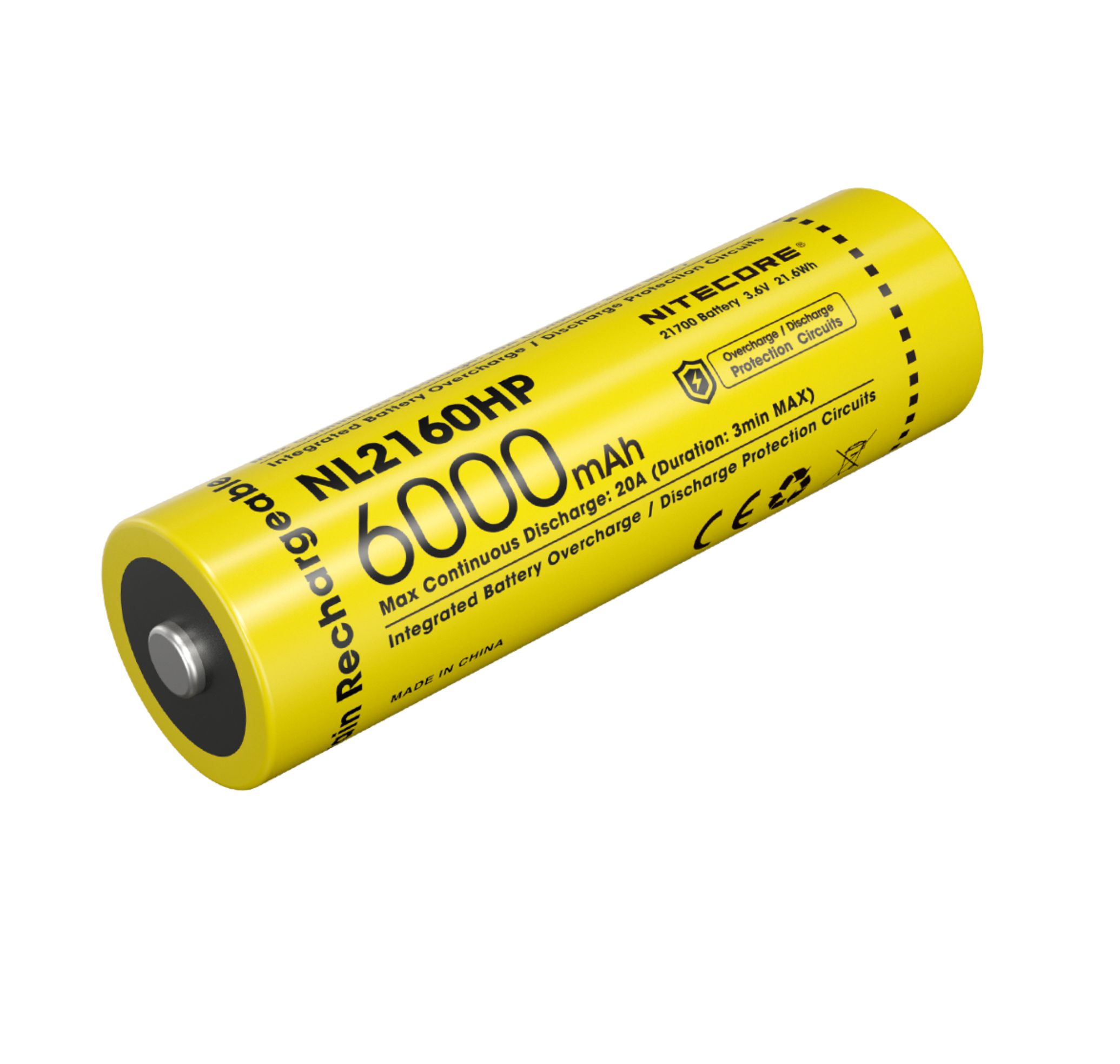 Аккумулятор Nitecore NL2160HP 21700 Li-ion 6000 mAh аккумулятор cs bht60bl для сканера штрих кода denso bht 6000 2 4v 700mah